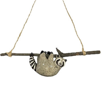 Керамическая подвеска Мама Черепаха интерьерная «Енотик», серый, фото 1.