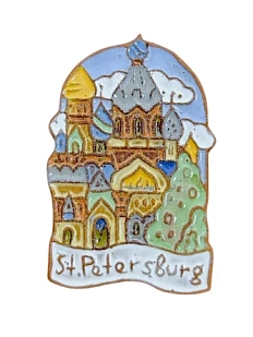 Сувенирный магнит ручной работы «Спас на Крови. St.Petersburg», керамика