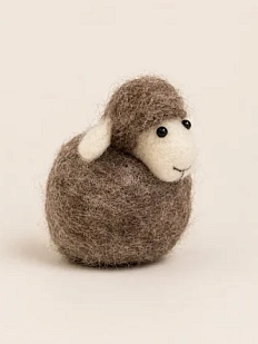 Валяная игрушка Северяшка «Барашек», темно-серый, шерсть