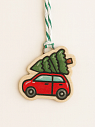 Ёлочная игрушка из керамики «Машинка с ёлочкой», 5 см, превью фото 2