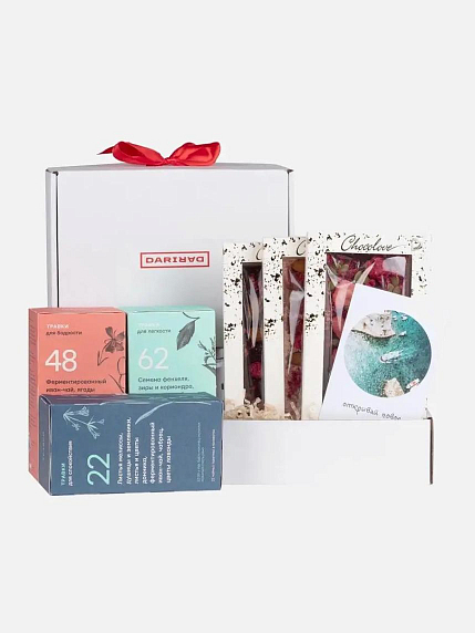 Подарочный набор на 14 февраля с чаем и шоколадом №1, фото 1.