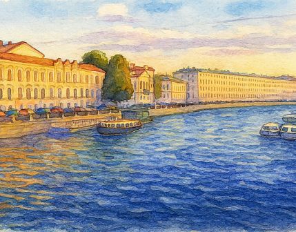Обложка на студенческий билет «Петербургские каналы», экокожа, фото 1.