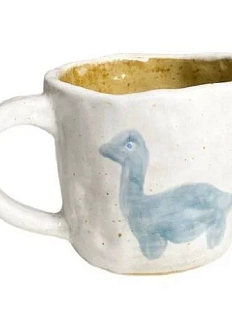 Кружка ручной работы с динозавром