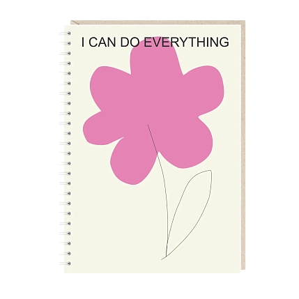 Блокнот Mitrozhe «I can do everything» цветок, А5, 50 листов, бежевый, фото 1.