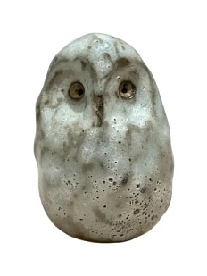 Статуэтка ручной работы Кимбриа «Сова», серая, керамика