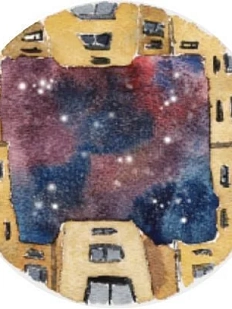 3D Стикер на телефон с Санкт-Петербургом «Не город, а просто космос», объёмный, худ. Мария Макарова