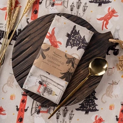 Полотенце «Котики Петербурга. Зима», фото 2.