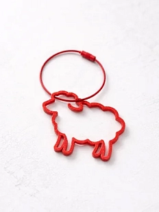 Брелок «Овечка», символ года 2027, красный, 6 см