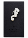 Брошь ручной работы Bulygin «Морской конёк», бело-серебристая, фарфор, превью фото 1