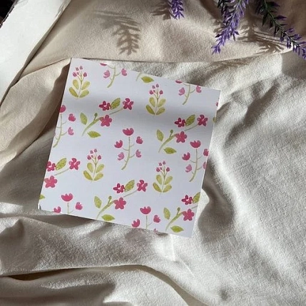 Открытка квадратная «Цветы», 10 х 10 см, фото 1.