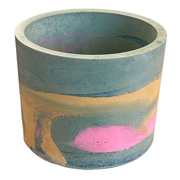 Кашпо Детали решают «Большая деталь», бетонное, бежево-голубой, фото 4.