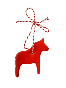 Ёлочная игрушка «Лошадка» красная, керамика
