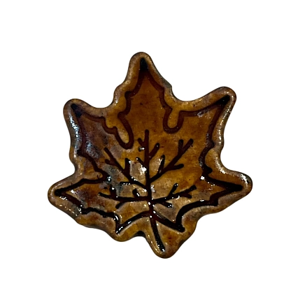 Брошь ручной работы Ceramission «Кленовый лист», керамика, фото 2.