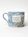 Кружка ручной работы Тата вытворяет/NF ceramics «Отдохни до того, как устал», серо-голубая, 500 мл, превью фото 1
