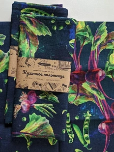 Полотенце «Горошки», синее