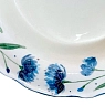 Тарелка глубокая ручной работы Чашки и поцелуи «Васильки», полуфарфор, 20 см, превью фото 2