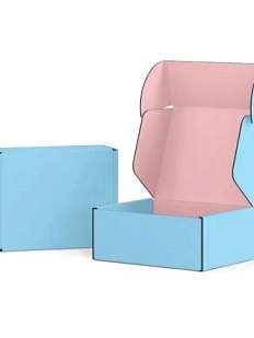 Подарочная коробка для украшений, 10 x 10 x 3 см, маленькая, голубая с розовым