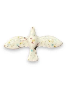 Брошь ручной работы КерамЕлКа «Птичка», разноцветная, керамика