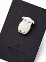 Брошь ручной работы Bulygin «Сова», фарфор, бело-золотистая, превью фото 1