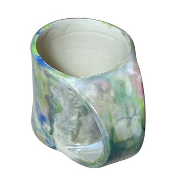 Кружка ручной работы с акварельными разводами, керамика, 200 мл, фото 2.