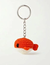 Вязаный брелок DARI DARI «Кит», оранжевый, 3 см