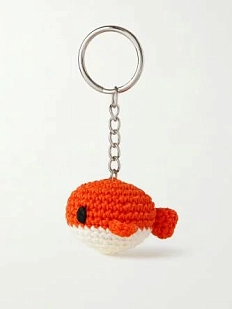 Вязаный брелок DARI DARI «Кит», оранжевый, 3 см