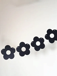 Гирлянда Адастра «Ромашки», черная, картон, 240 г/м²