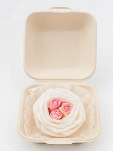 Свеча цветок DARI DARI «Роза двойная», бело-розовая