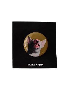 Закатной значок «Бультерьер», коричневый, металл, 25 мм