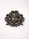 Брошь ручной работы Фарфор Булыгина «Медуза Горгона», черно-золотистая, превью фото 2
