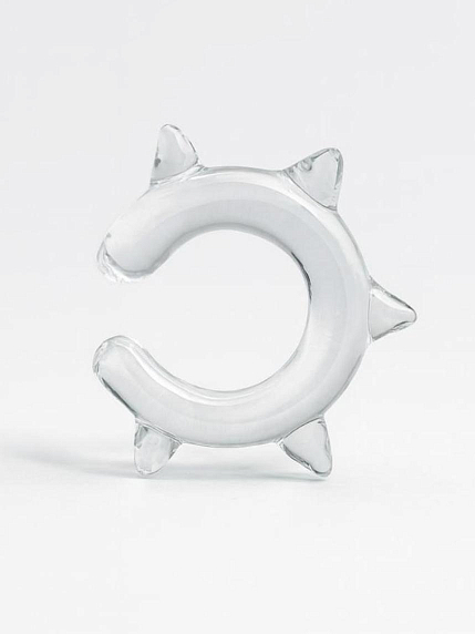 Кафф Лампджой глянцевый, стекло, прозрачный с шипами, фото 1.