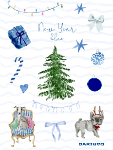 Стикерпак на Новый год «New Year blue», А5