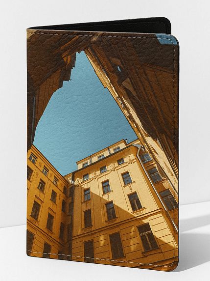 Обложка на паспорт «Двор-колодец. Санкт-Петербург», искусственная кожа, фото 1.