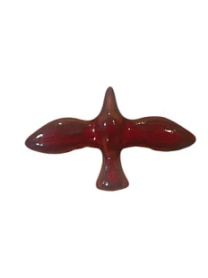 Брошь ручной работы КерамЕлКа «Птица», бордовая, керамика