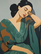 Постер интерьерный DARI DARI «Девушка в зеленом платье», А2