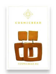 Серьги крупные из фарфора, песочные