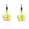 Серьги-конго Радость Рядом «Цветочки», полимерная глина, желто-белые, превью фото 2