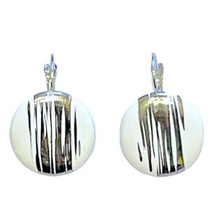 Круглые серьги «Дождь», фаянсовая глина, фото 1.