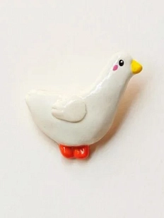 Брошь Радость Рядом «Гусь», белая