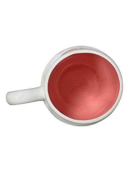 Кружка ручной работы с росписью Лягушка с розовыми цветочками, фарфор, 350 мл, фото 3.