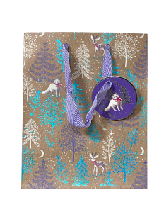 Пакет подарочный блестящий «Зверята в лесу»