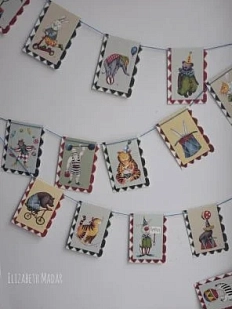 Бумажная гирлянда Elizabeth Madar «Цирк», картон, 240 г/м², 4 м