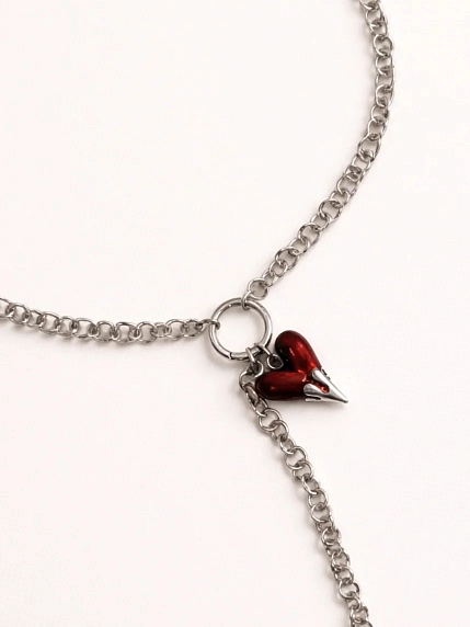Чокер-цепь Мигетт «Сердце» галстук с подвеской, фото 1.