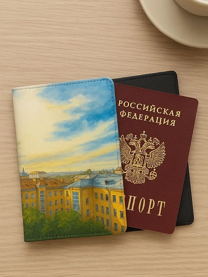 Обложка на паспорт DARI DARI «Петербургские дворы, акварель», искусственная кожа, фото 2.