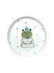 Тарелка ручной работы Ким керамика с бортиком Лягушка в колпаке, белая, фарфор, 13 см, превью фото 1