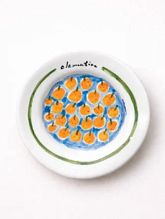 Тарелка ручной работы Глинка керамика с клементинами, 17 см