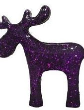 Брошь ручной работы «Лось», фиолетовая, дерево