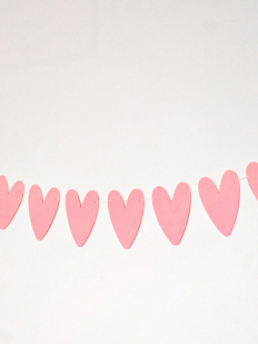 Гирлянда Адастра «Сердечки», розовая, картон, 240 г/м²