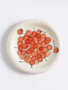 Тарелка ручной работы АН2К Вишня, керамика, 20 см, красная