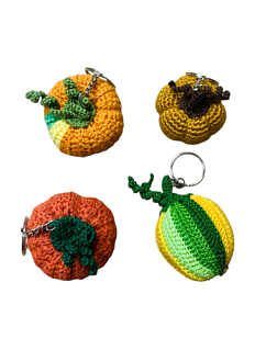 Вязаный брелок, обвес на сумку «Тыковка», 4 см, в ассортименте